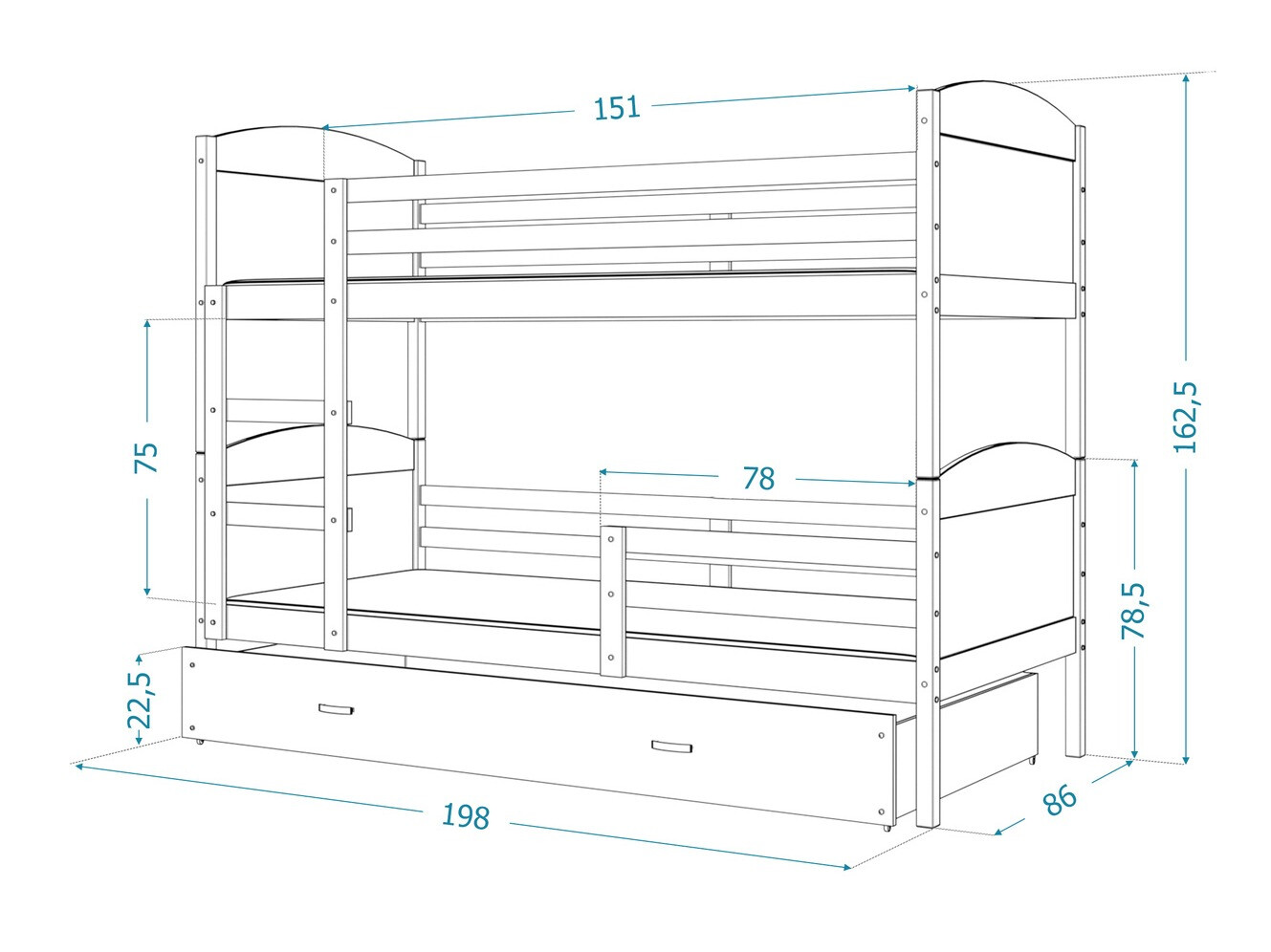 Двухъярусная кровать Aurora 102 (Сосна)
