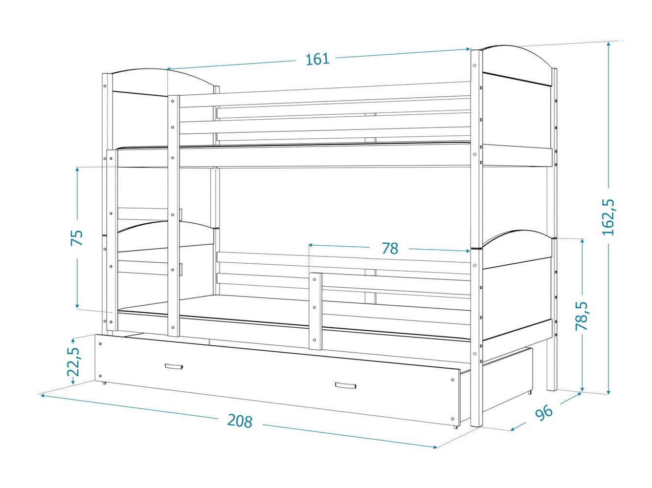 Двухъярусная кровать Aurora 103 (Белый)
