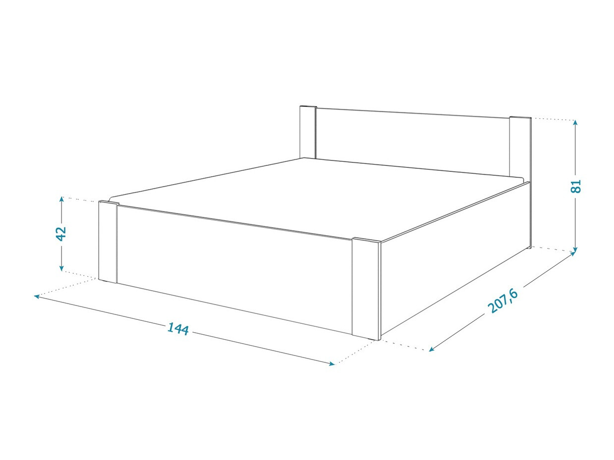 Кровать Aurora 154 (Белый + Сосна)