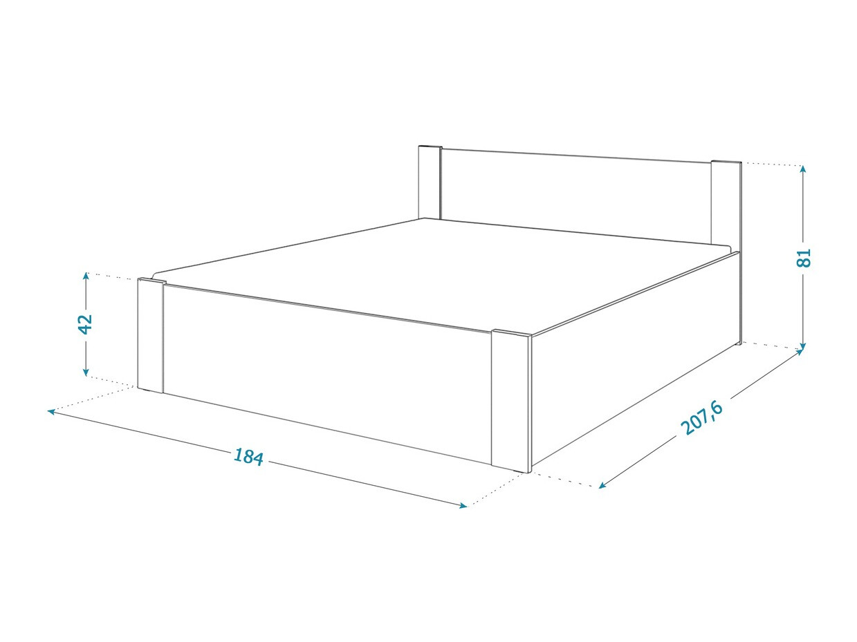 Кровать Aurora 154 (Белый + Сосна)