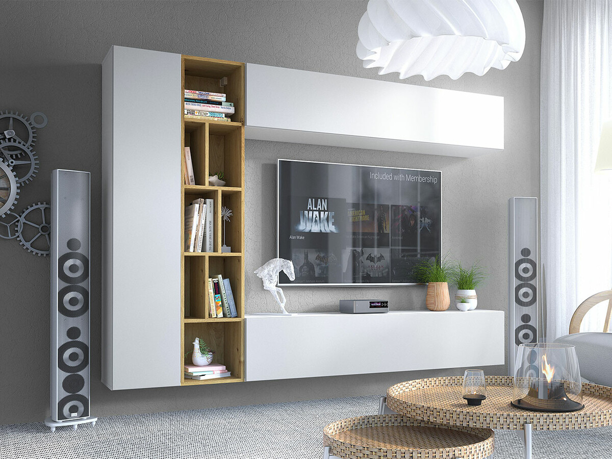 Viesistabas komplekts Comfivo 260 (Balts + Artisan ozols)