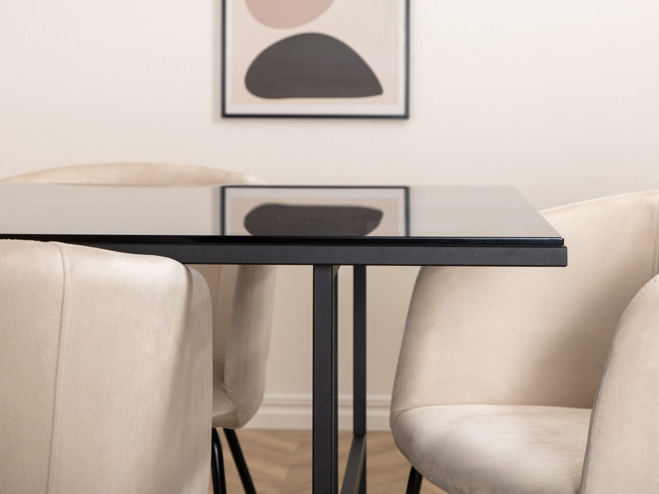 Ēdamistabas komplekts Dallas 2639 (Bēšs + Melns)