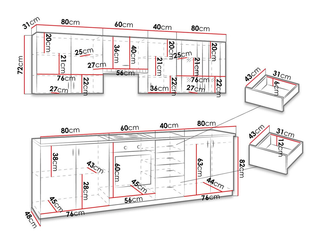 Virtuves komplekts Tucson 166