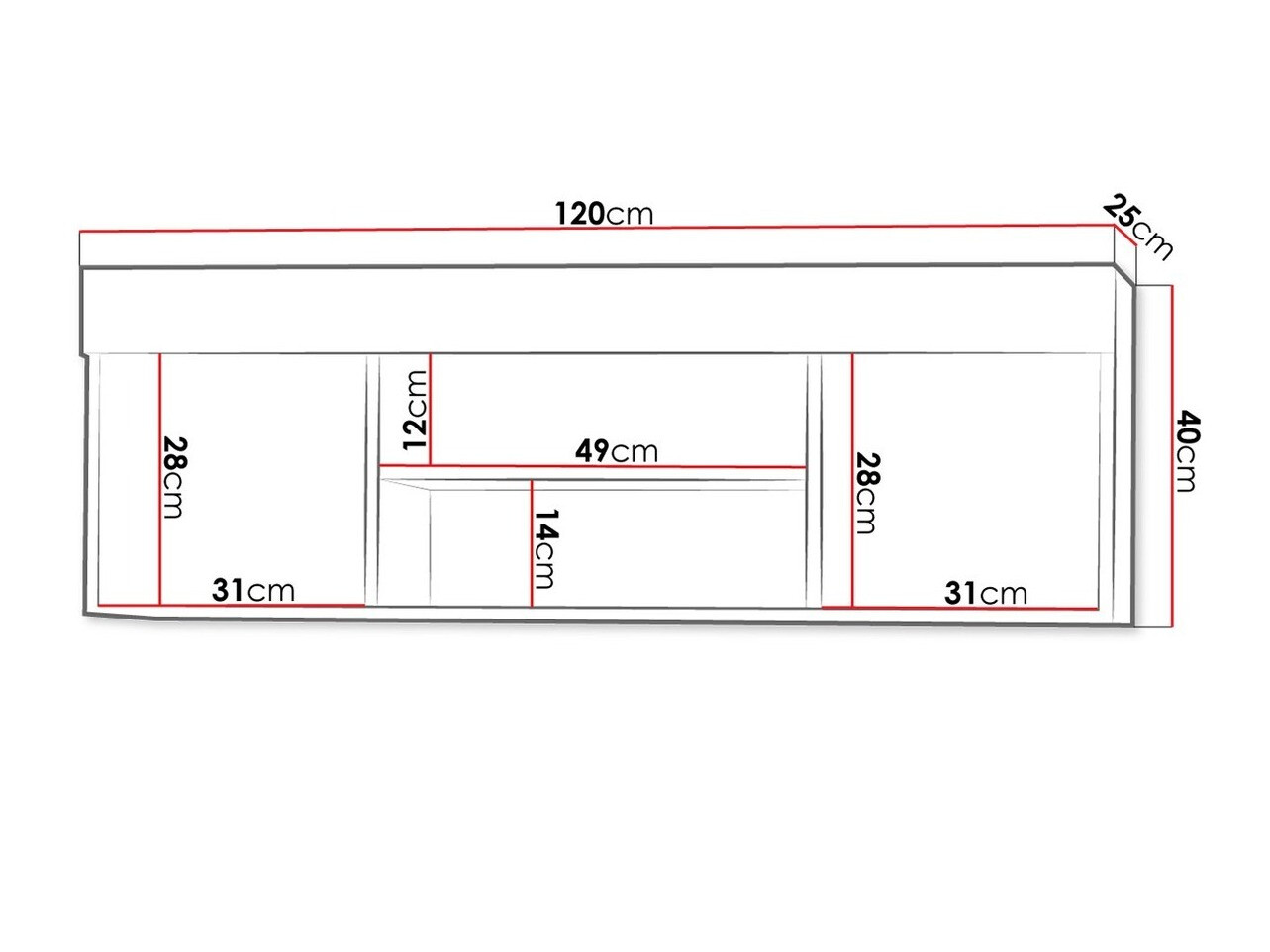 Настенная полка Melfeli 123 (Сонома Дуб)