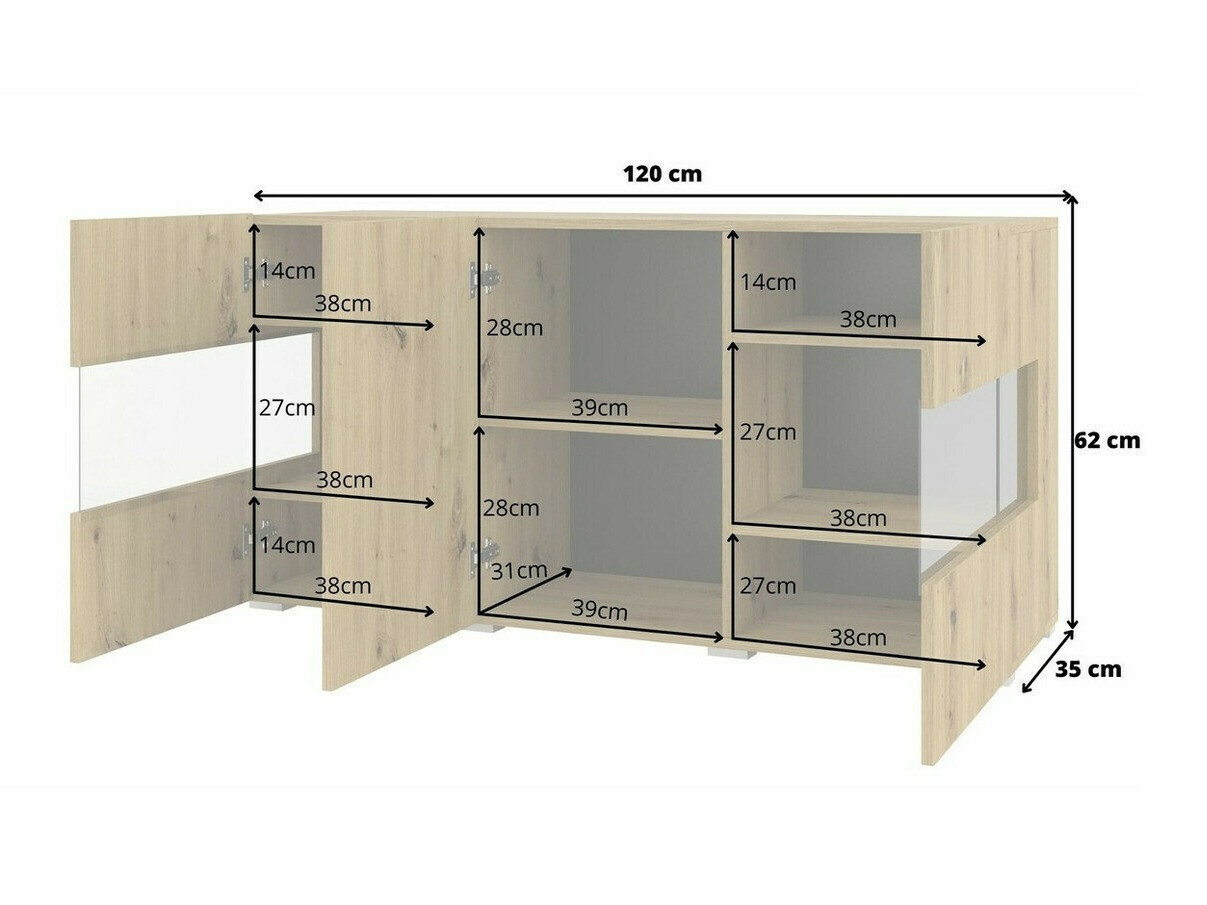 Skapis Revmiru 102 (Melns + Votan ozols)