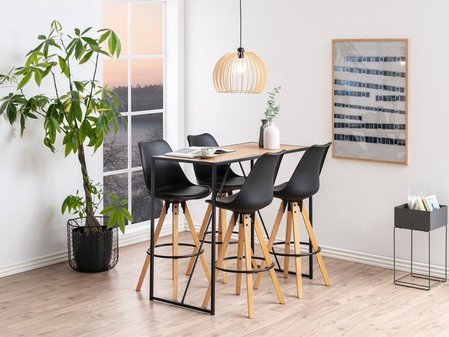 Bāra galds Norsica Sevferi 162 (Melns + Savvaļas ozols)