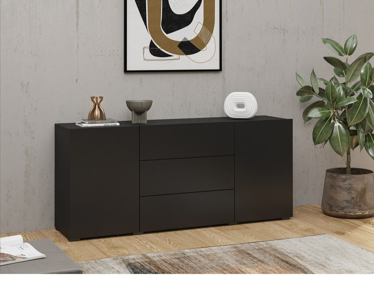 Kомод Revmiru 103 (Чёрный + Дуб вотан)