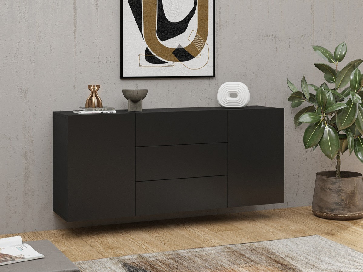 Kомод Revmiru 103 (Чёрный + Дуб вотан)