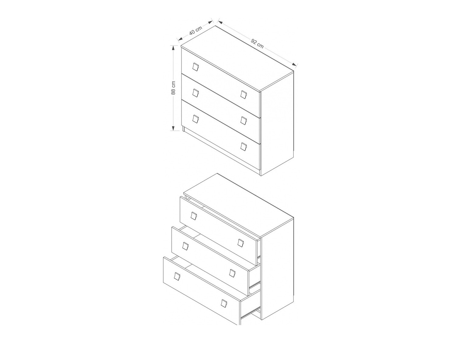 Kumode Murrieta 109 (Balts + Glancēts melns)