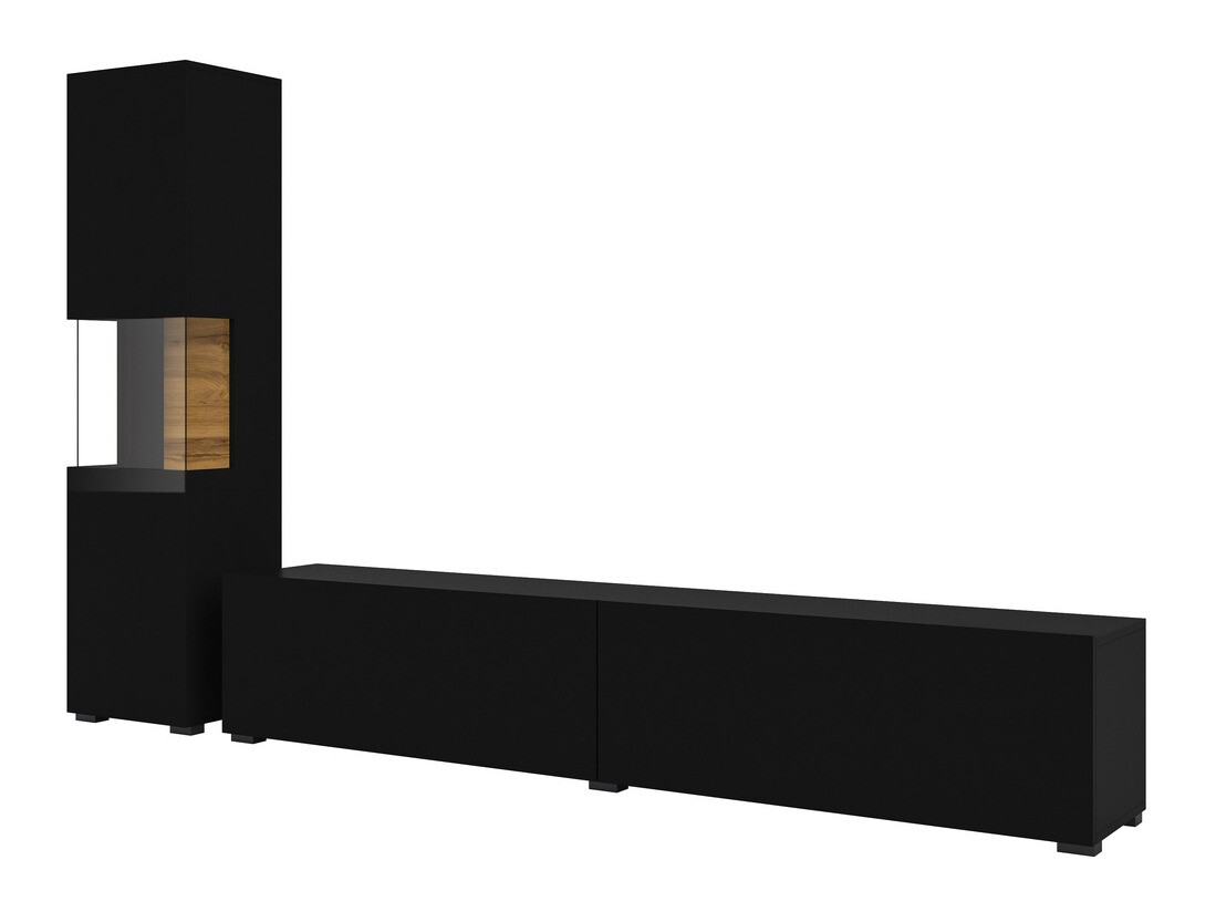 Viesistabas komplekts Revmiru 105 (Melns + Votan ozols)