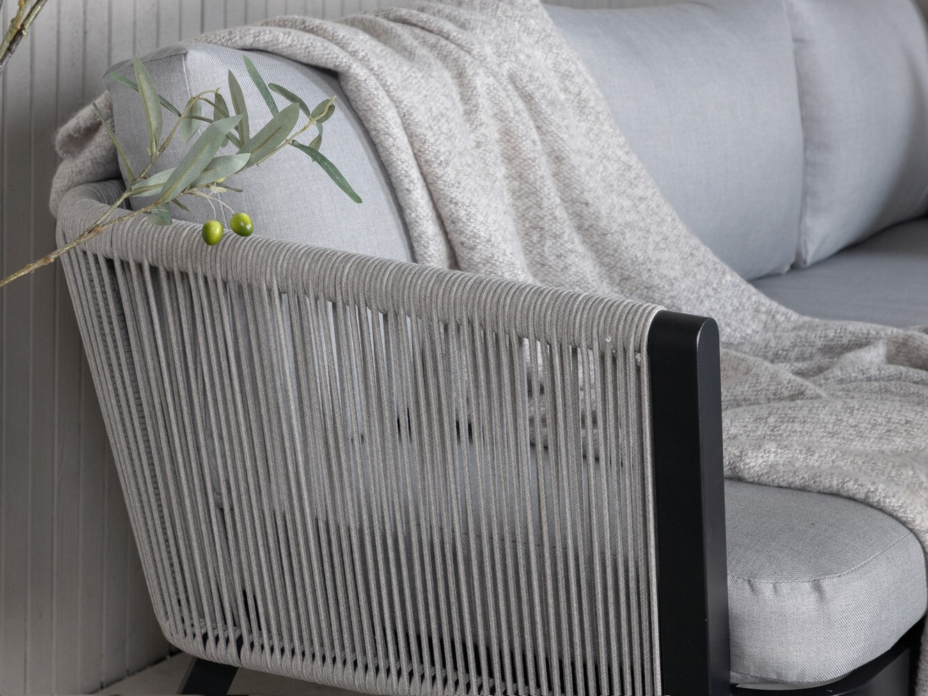 Dārza mēbeļu komplekts Dallas 1069 (Melns + Gaiši pelēks)