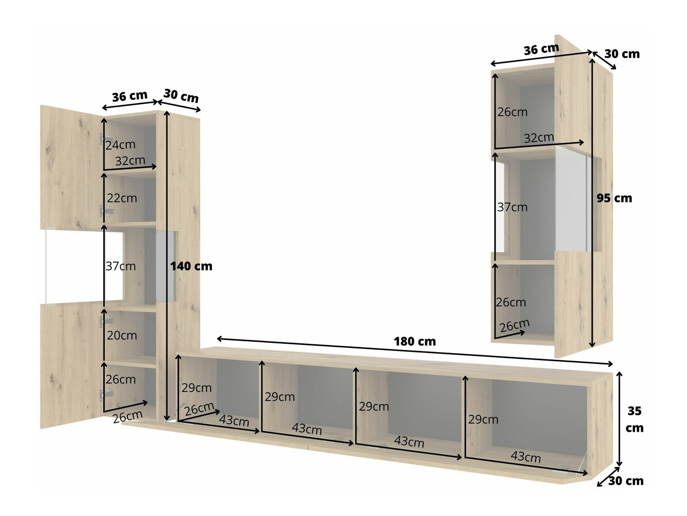 Viesistabas komplekts Revmiru 106 (Melns + Votan ozols)