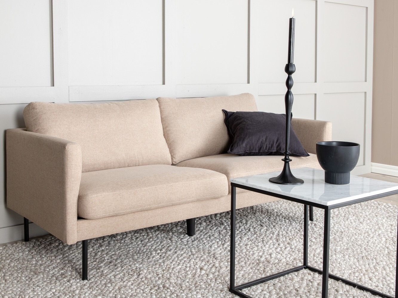 Dīvāns Fercame 100 (Gaiši brūns + Melns)