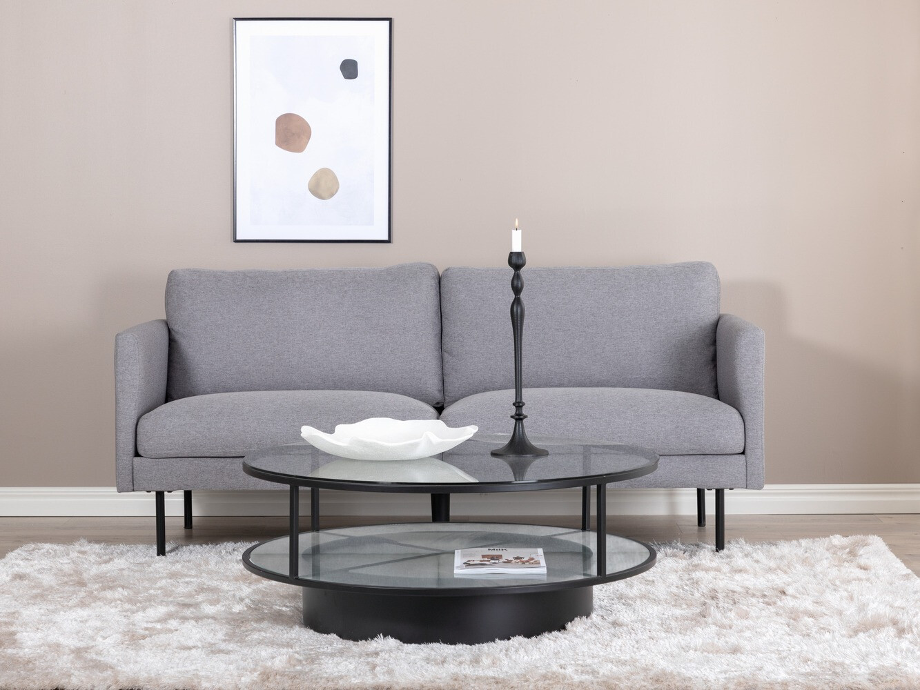 Dīvāns Fercame 100 (Pelēks + Melns)