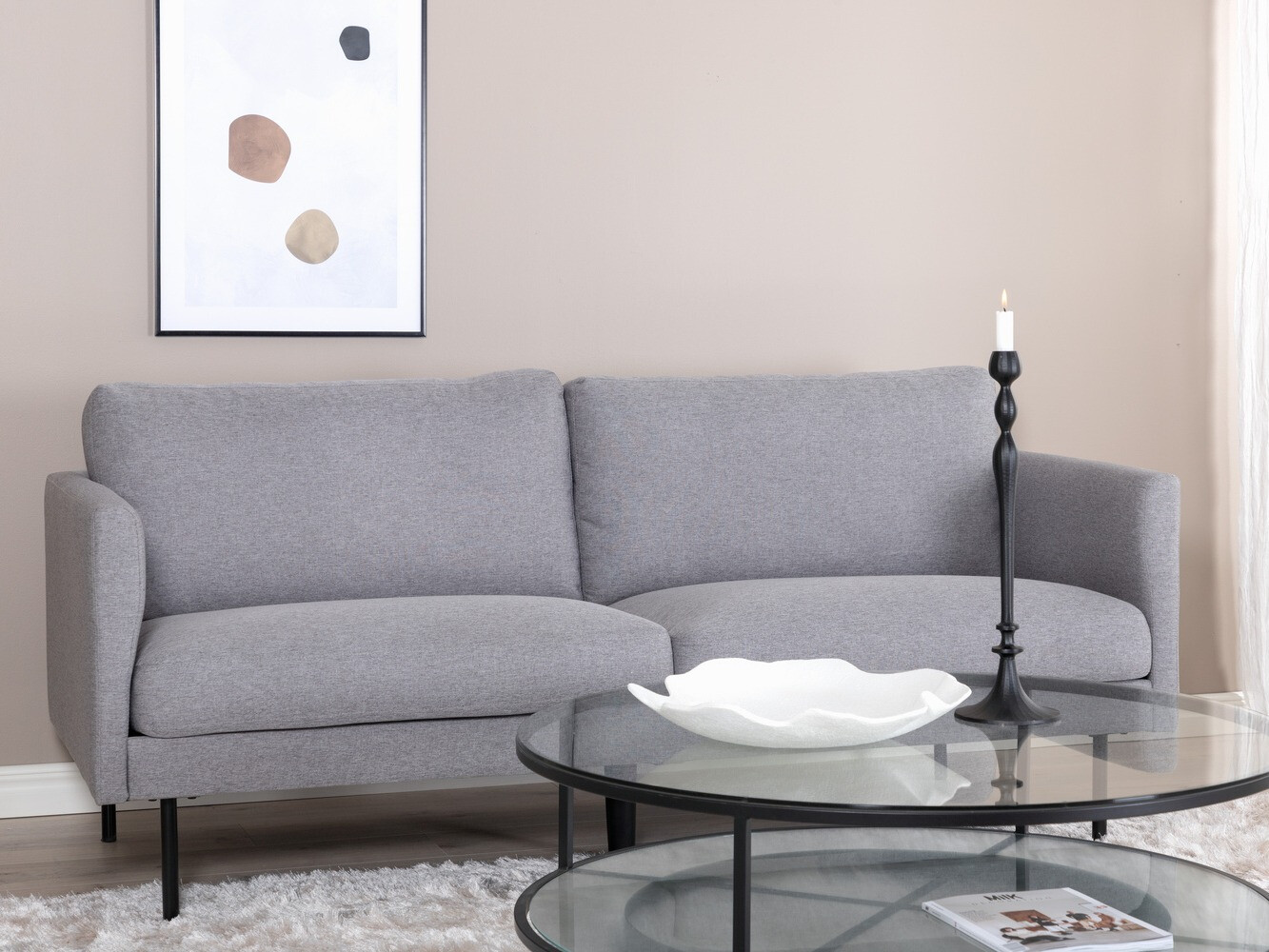 Dīvāns Fercame 100 (Pelēks + Melns)