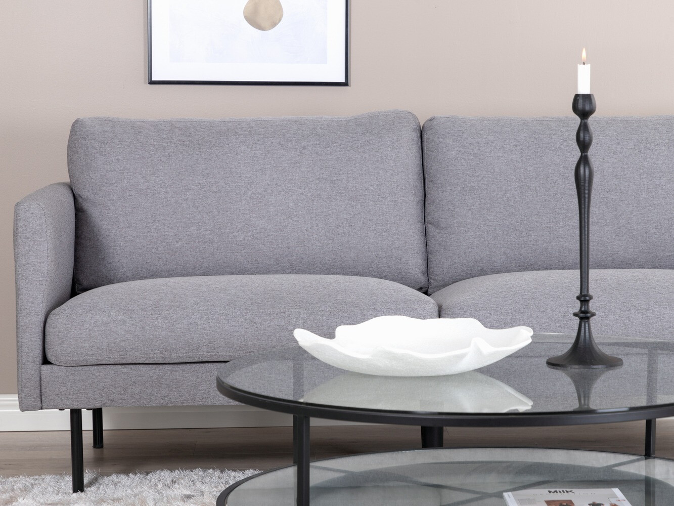 Dīvāns Fercame 100 (Pelēks + Melns)