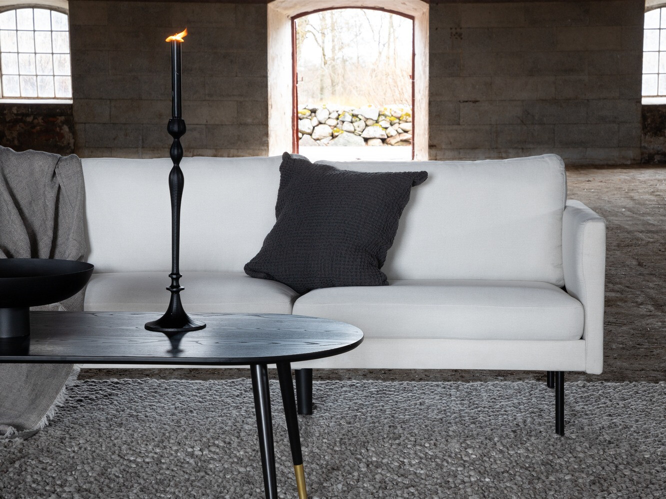 Dīvāns Fercame 103 (Bēšs + Melns)