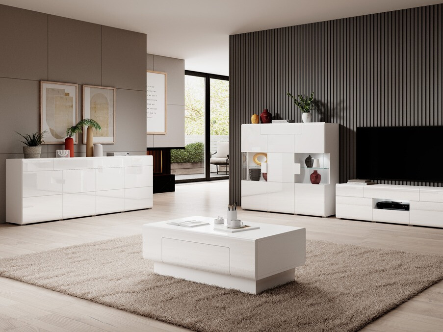 Kомод Torsone 102 (Белый + Глянцевый белый)