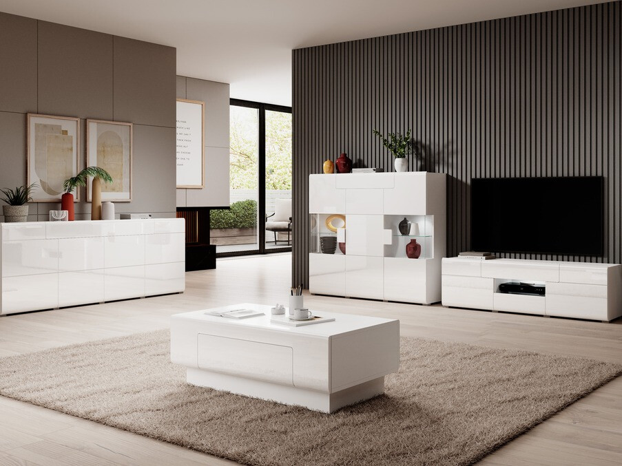 Шкафчик Torsone 100 (Белый + Глянцевый белый)