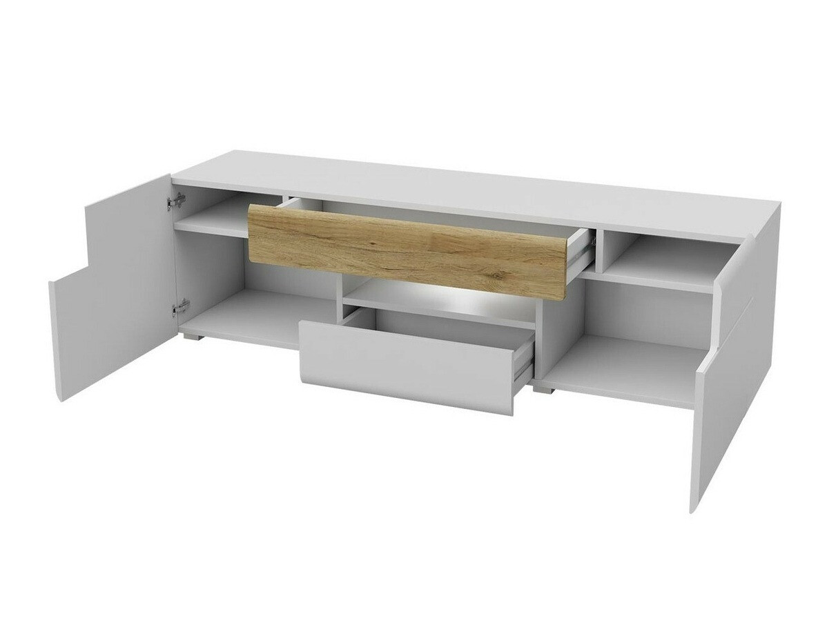 TV galds Torsone 101 (Balts + Glancēts balts)