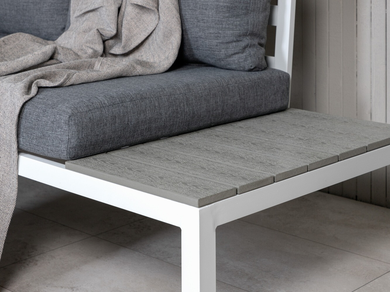 Dārza mēbeļu komplekts Dallas 2158 (Balts + Pelēks)