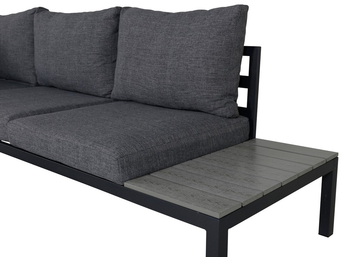 Dārza mēbeļu komplekts Dallas 2158 (Melns + Pelēks)