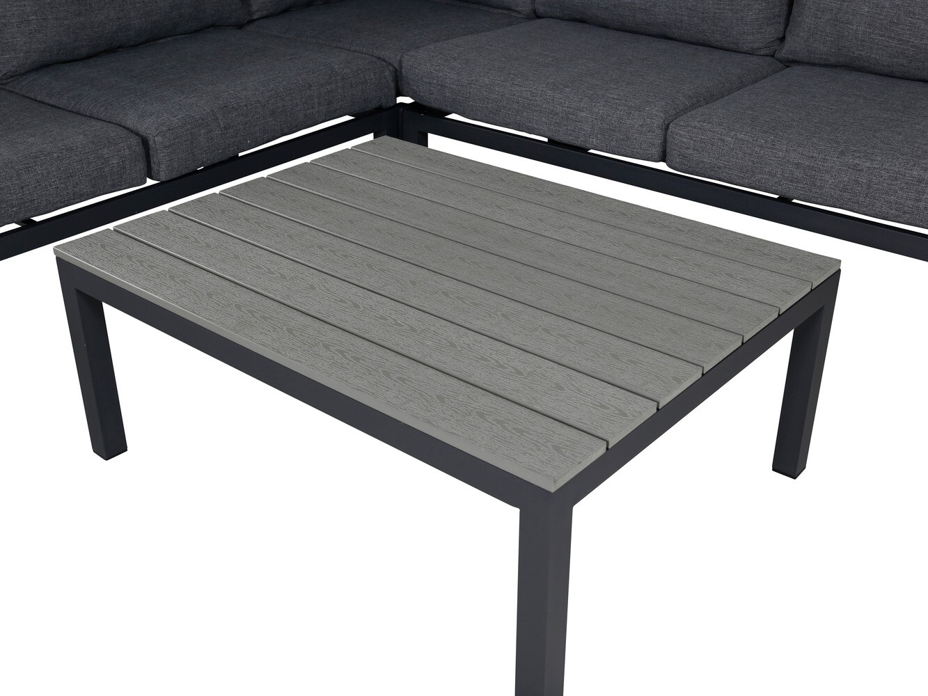 Dārza mēbeļu komplekts Dallas 2158 (Melns + Pelēks)