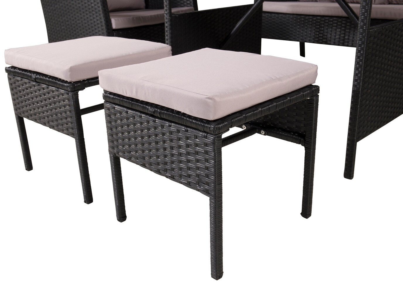 Dārza mēbeļu komplekts Dallas 2473 (Melns + Pelēks)