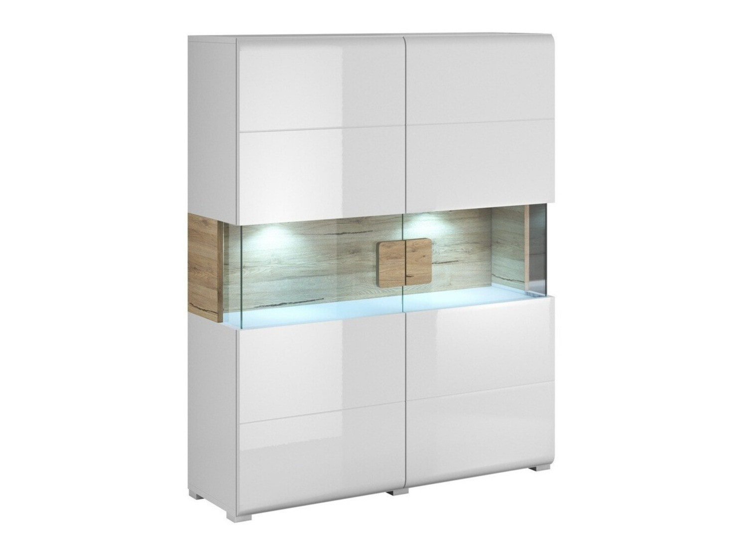 Plaukts Torsone 107 (Balts + Glancēts balts + Sanremo ozols)