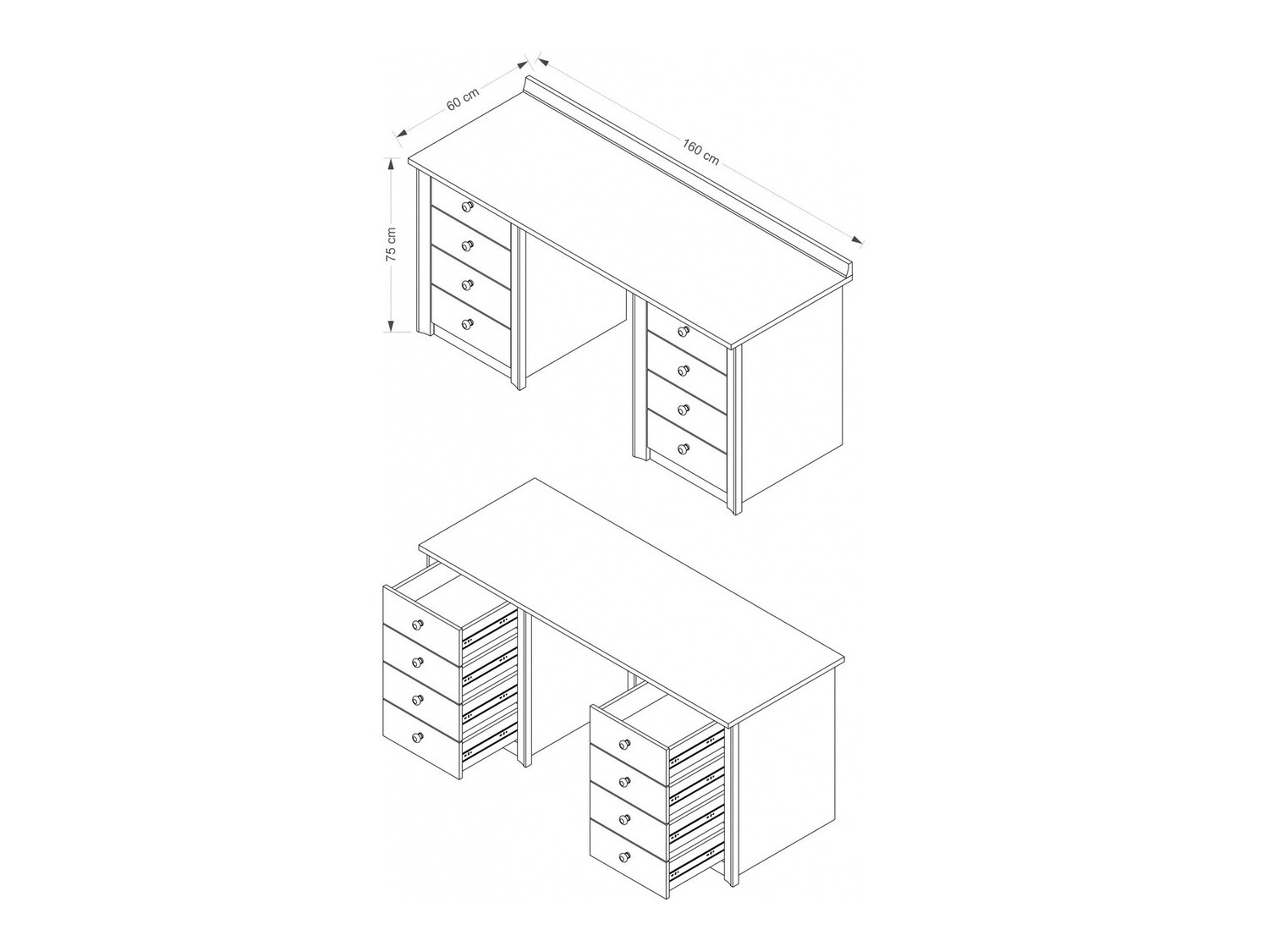 Rakstāmgalds Elialo 112 (Tumšais Sonoma ozols)