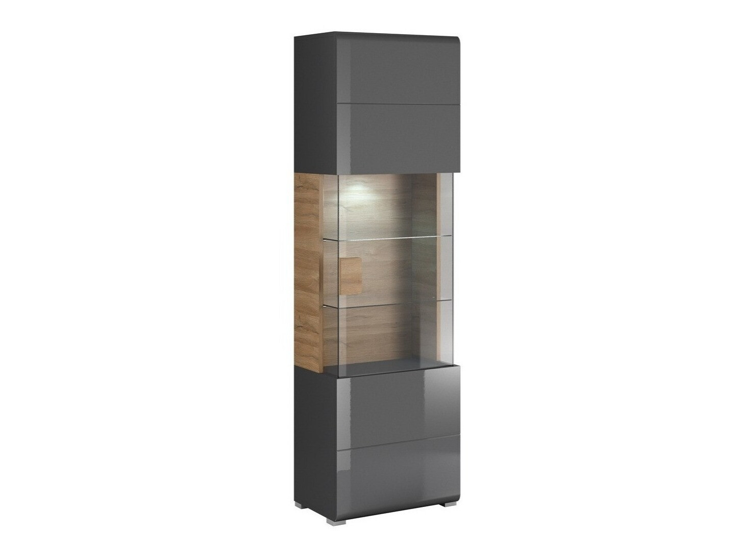 Стеллаж Torsone 103 (Антрацит + Gloss антрацит + Внук дуб)