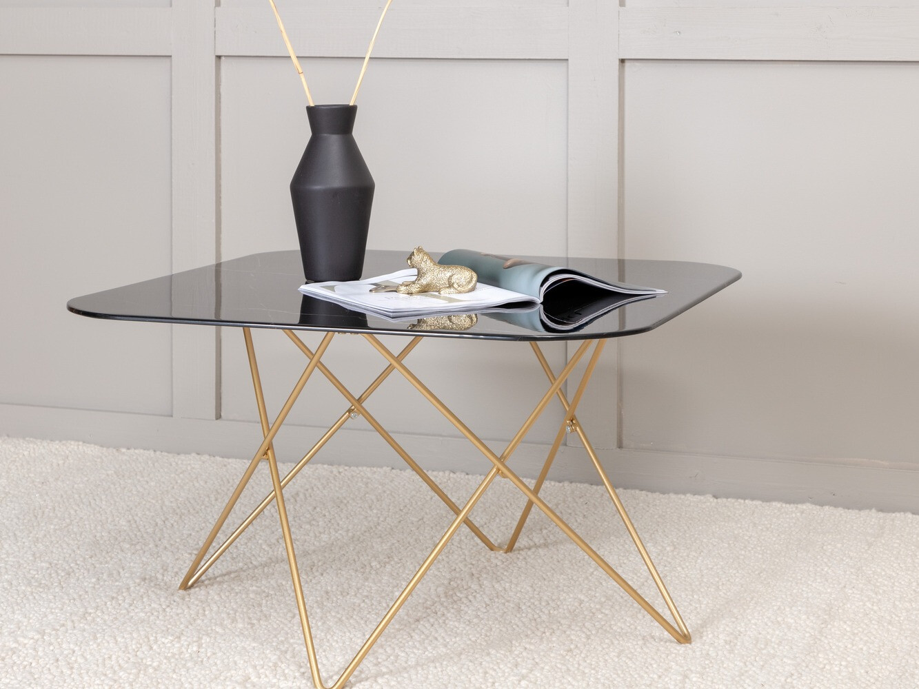 Журнальный столик Dallas 1723 (Чёрный + Латунь)