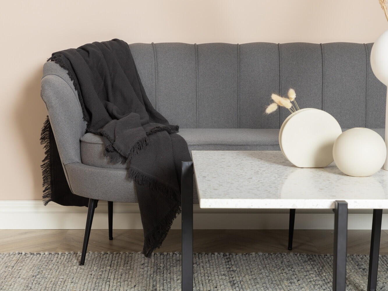 Dīvāns Dallas 2917 (Pelēks + Melns)