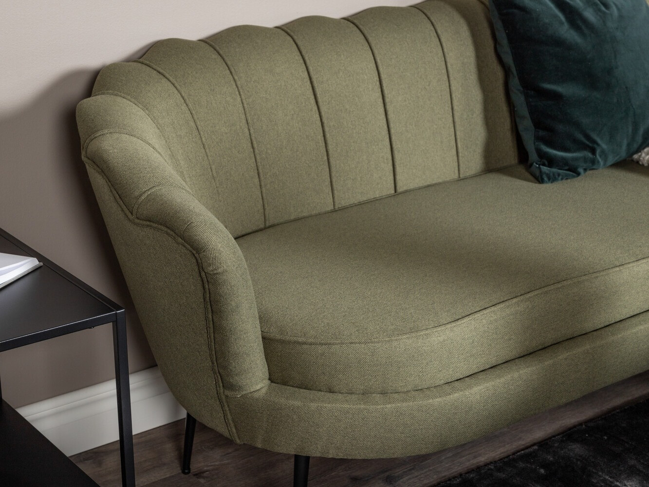 Dīvāns Dallas 2917 (Putekļaini zaļa + Melns)