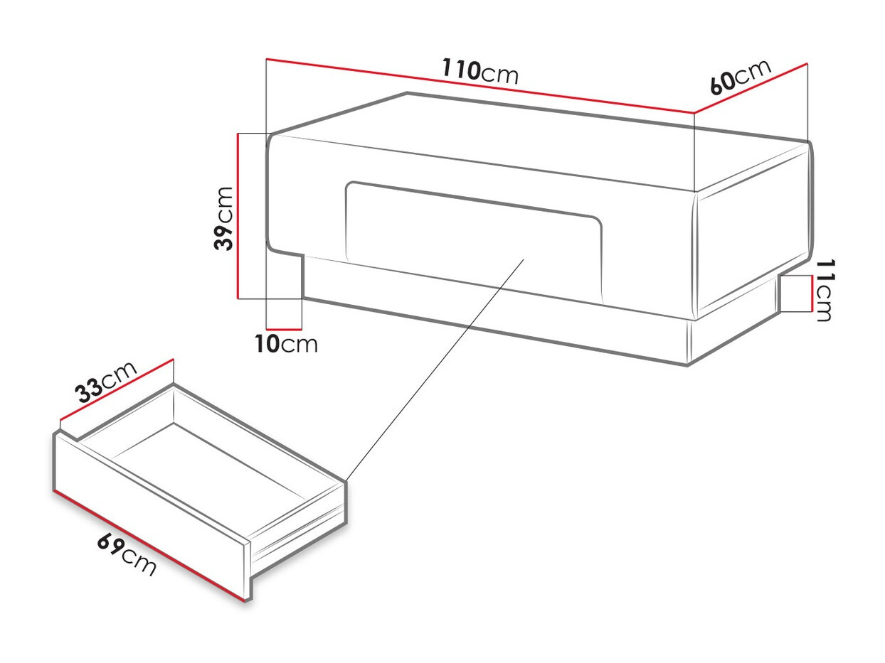 Журнальный столик Torsone 111 (Белый + Глянцевый белый + Сан Ремо дуб)