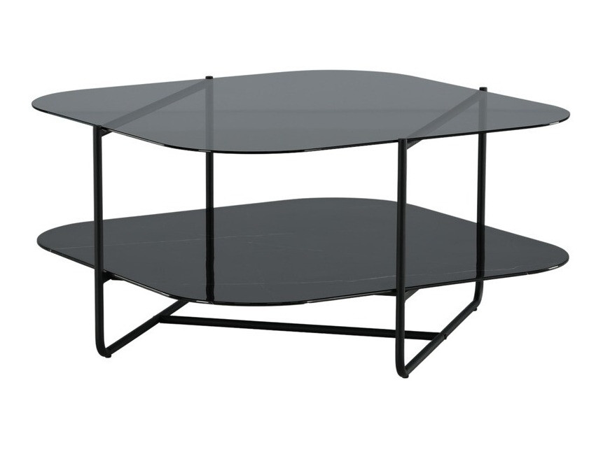 Žurnālu galdiņš Dallas 2956 (Melnais marmors + Melns)