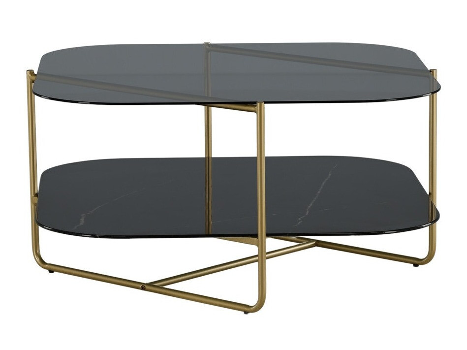 Žurnālu galdiņš Dallas 2956 (Melnais marmors + Misiņš)