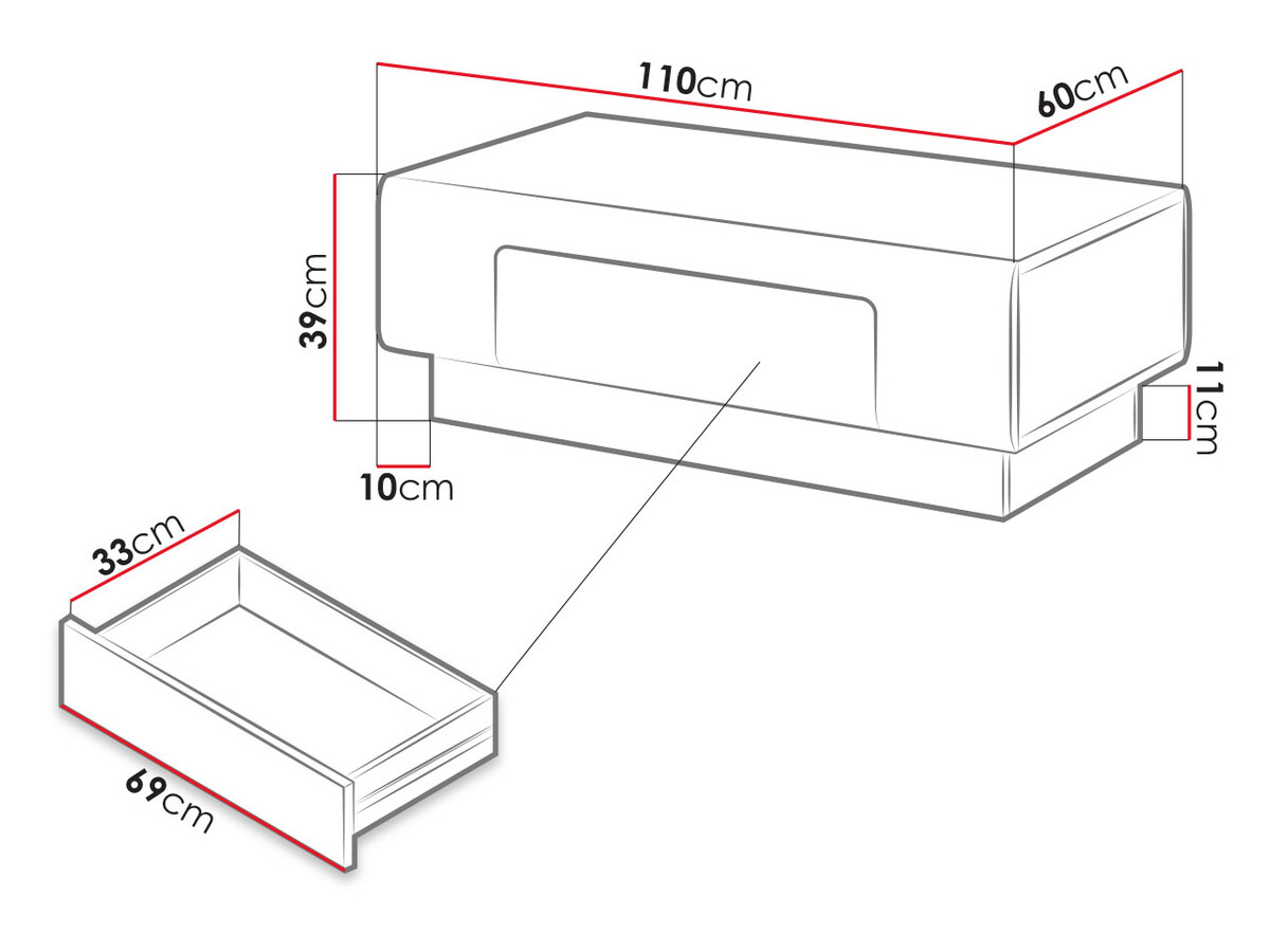 Žurnālu galdiņš Torsone 111 (Balts + Glancēts balts)