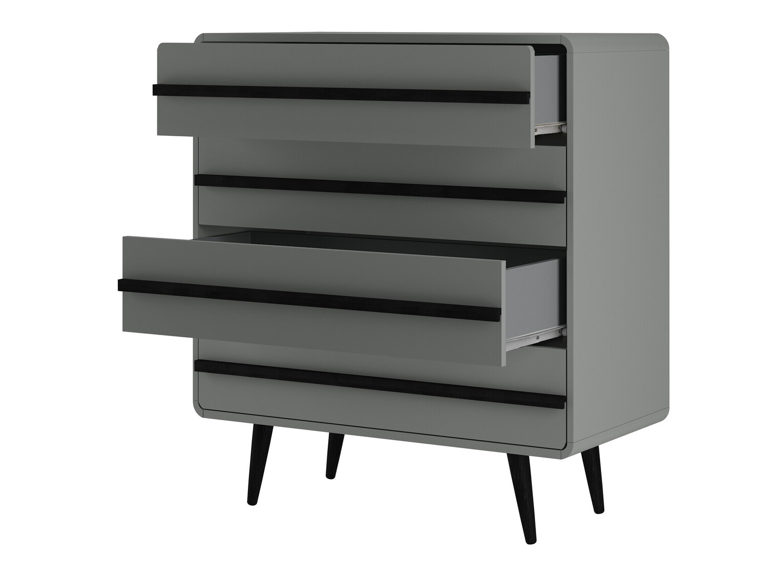 Kомод Denton 566 (Серый + Чёрный)