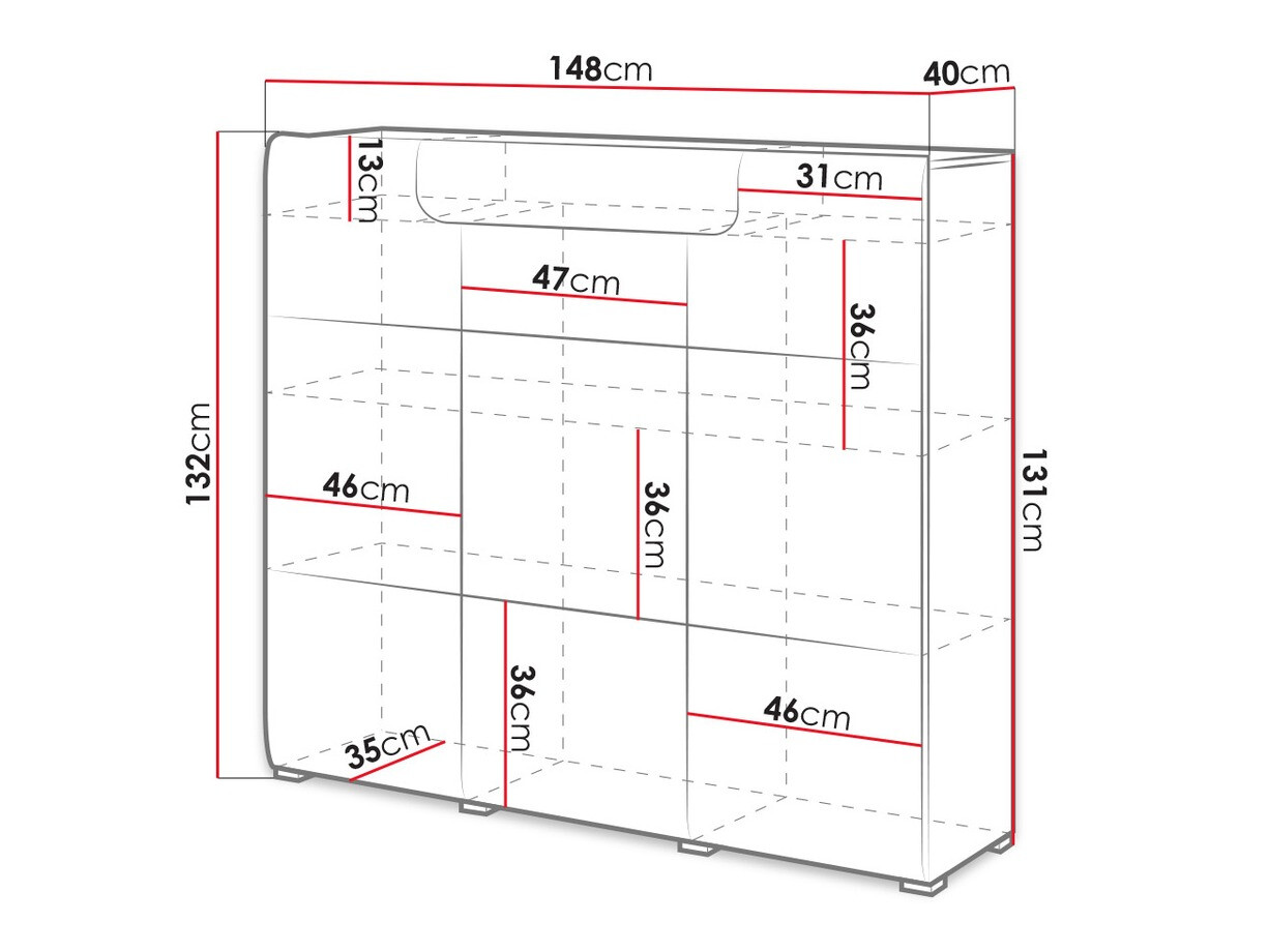 Kомод Torsone 112 (Белый + Глянцевый белый)