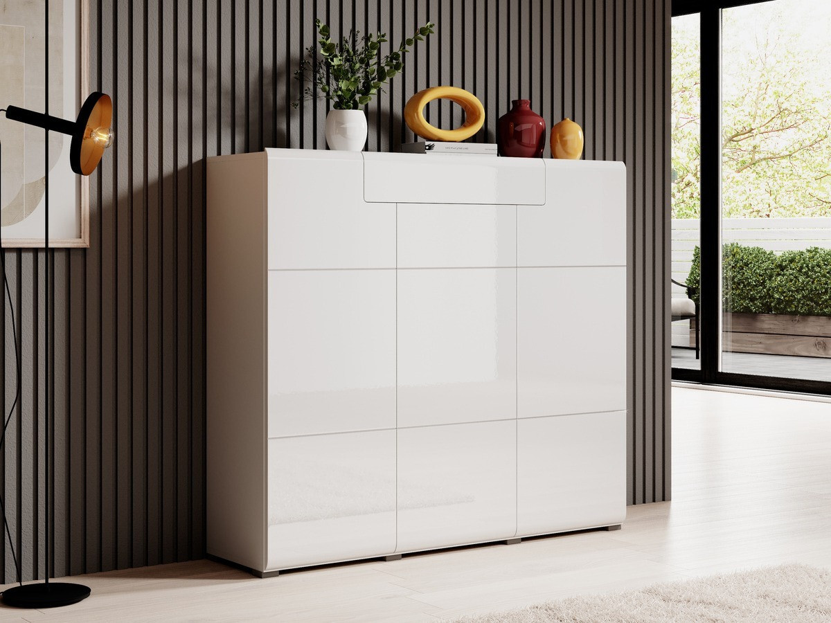 Kомод Torsone 112 (Белый + Глянцевый белый)