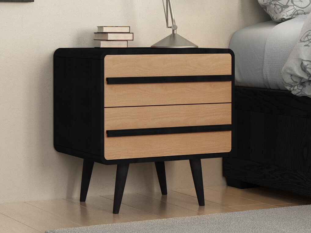 Прикроватная тумбочка Denton 567 (Чёрный + Дуб)