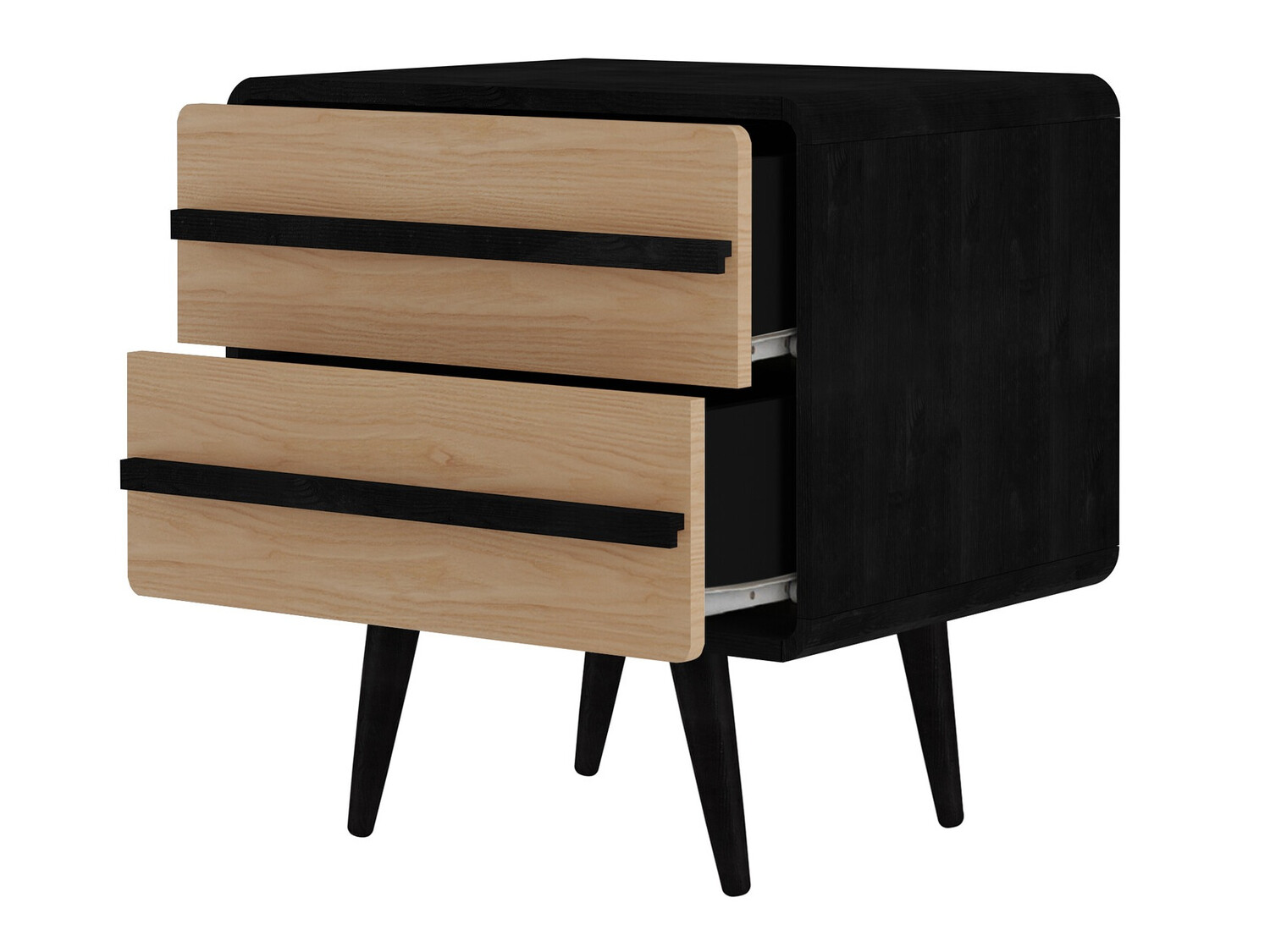 Прикроватная тумбочка Denton 567 (Чёрный + Дуб)