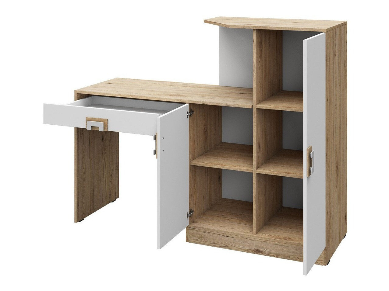 Письменный cтол Balvire 111 (Светлый дуб + Белый + Серый)