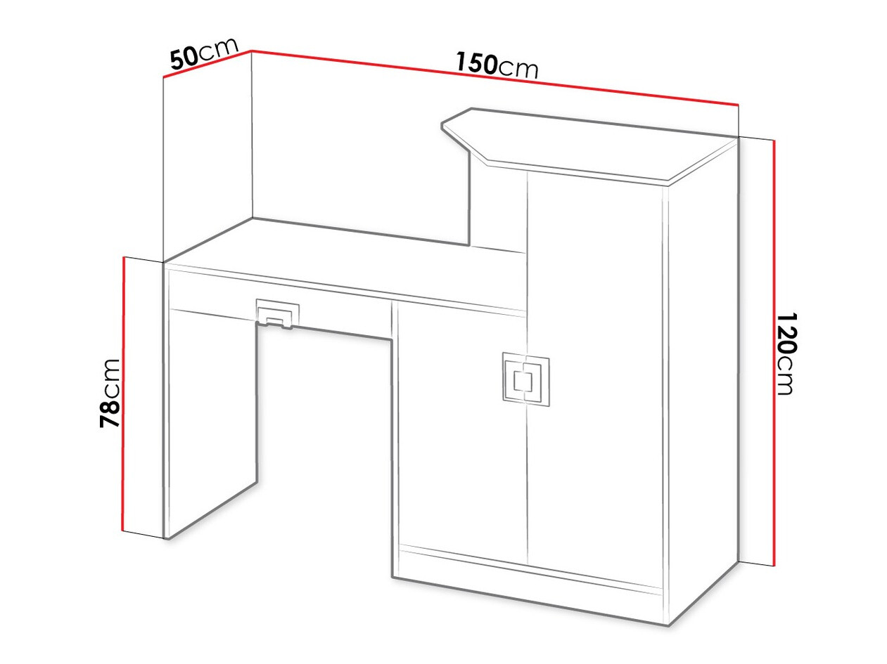 Письменный cтол Balvire 111 (Светлый дуб + Белый + Серый)