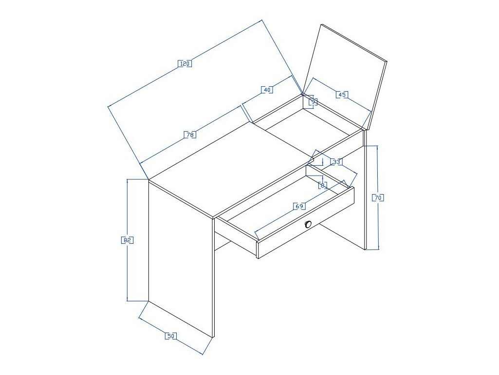 Письменный cтол Mirelbu 109 (Artisan дуб + Глянцевый белый + Серый)
