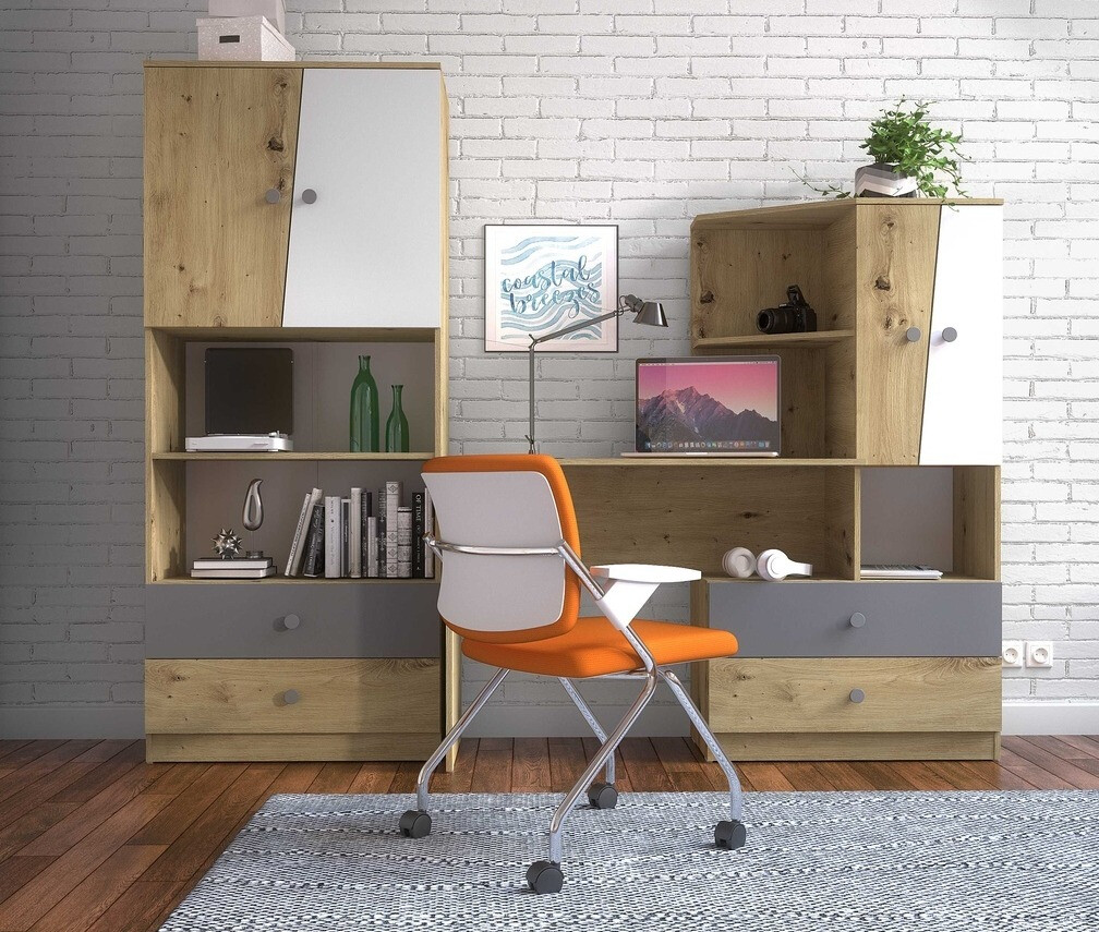 Rakstāmgalds Mirelbu 110 (Artisan ozols + Glancēts balts)