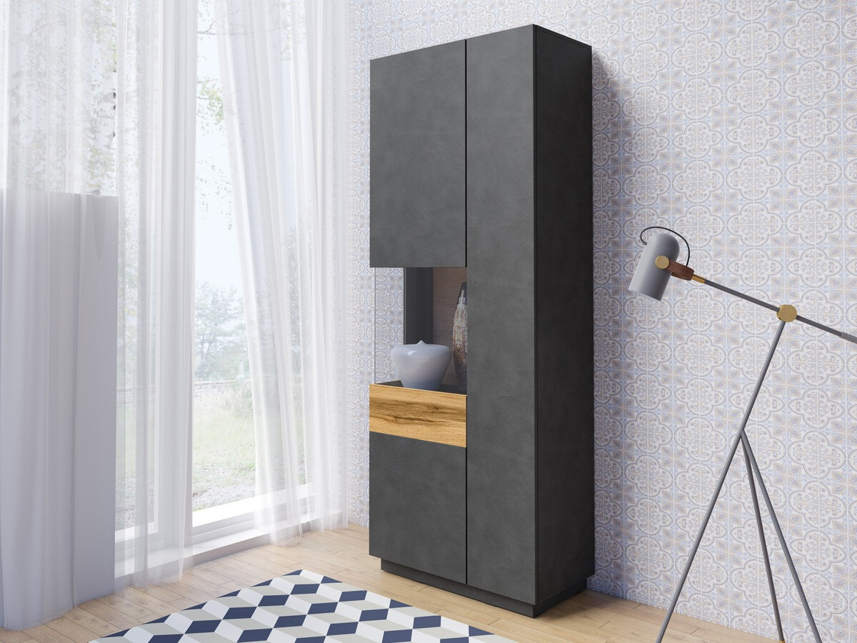 Стеллаж Livlore 100 (Матера серый + Дуб вотан)