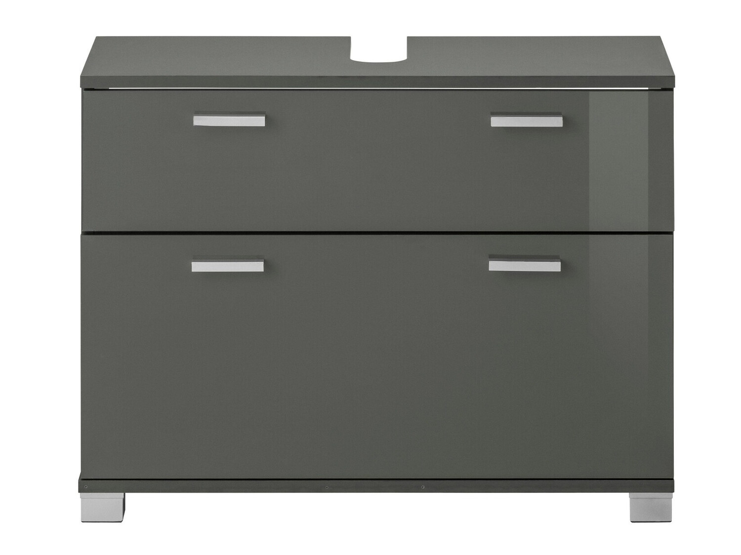 Stāvošs vannas istabas skapītis izlietnei Denton 365 (Glancēts pelēks)