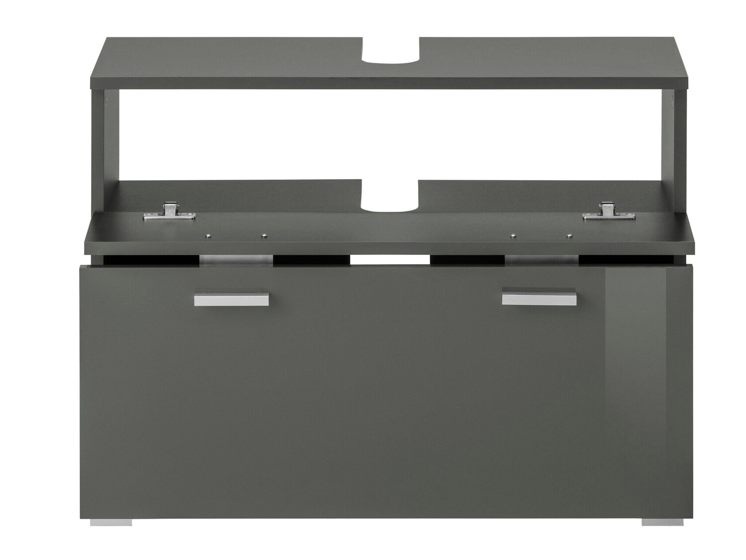 Stāvošs vannas istabas skapītis izlietnei Denton 365 (Glancēts pelēks)